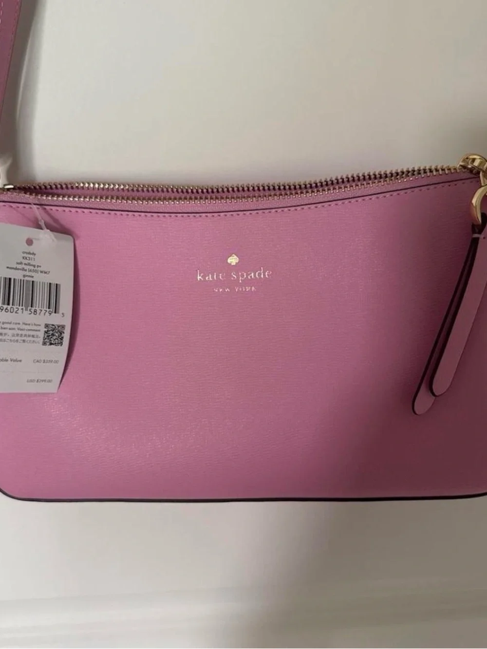kate spade Pebbled Leather Pink Crossbody Bag with Gold Hardware